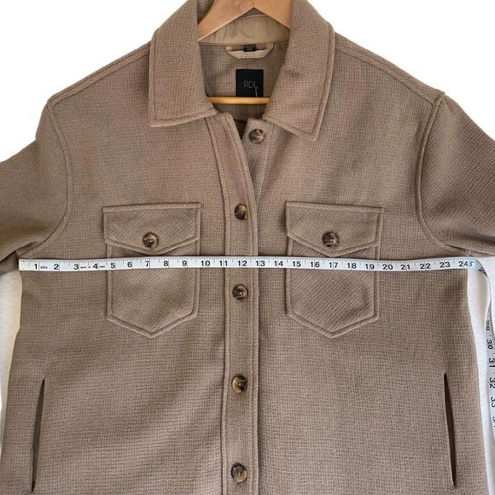 RDI Shirt Jacket Shacket Heavy Textured Knit Size Large Button Up Long Sleeve - Picture 3 of 7